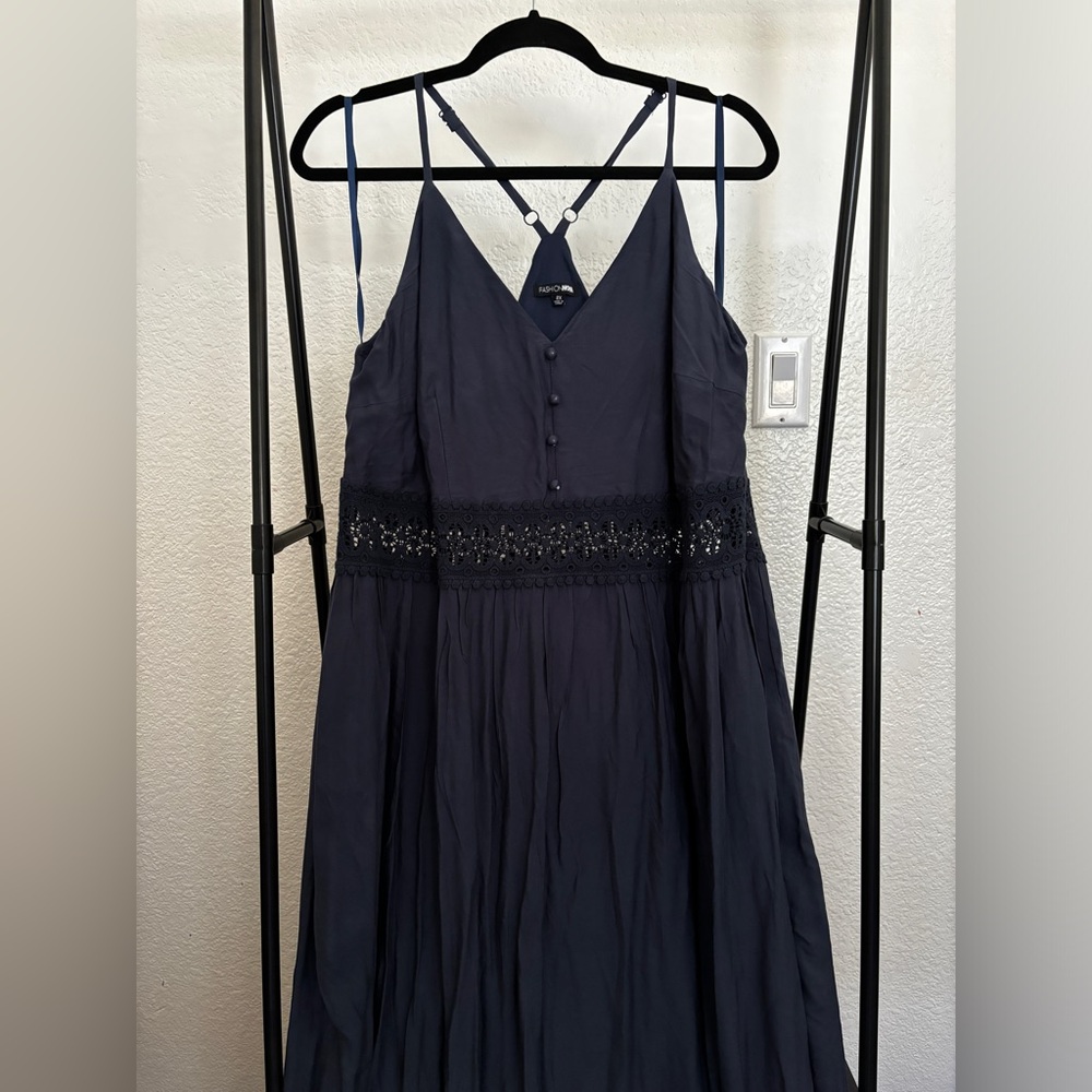 Boho Navy Maxi Dress - Size 2X